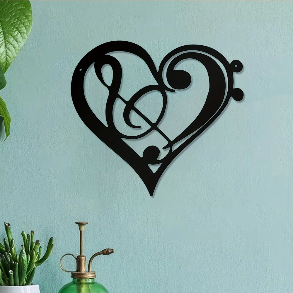 Винтажные Музыкальные Ноты Настенное Искусство Железное Металлическое Сердце