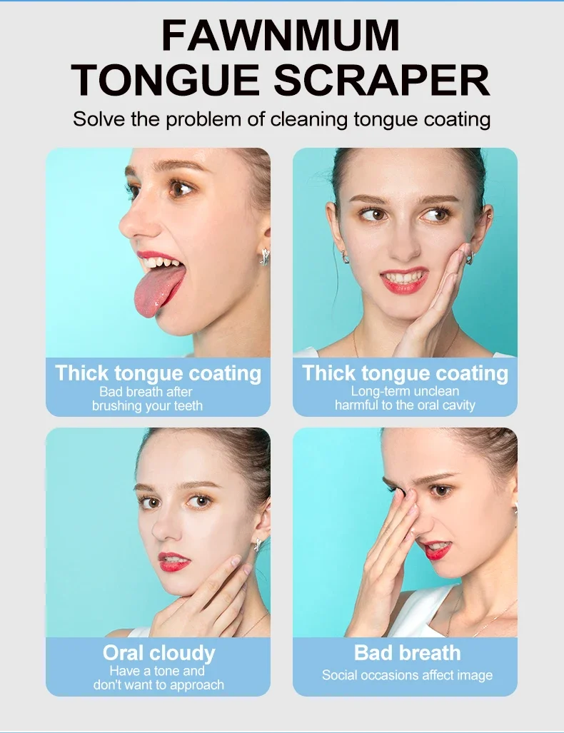 Скребок для языка Очиститель Удаление неприятного запаха изо рта Уход за