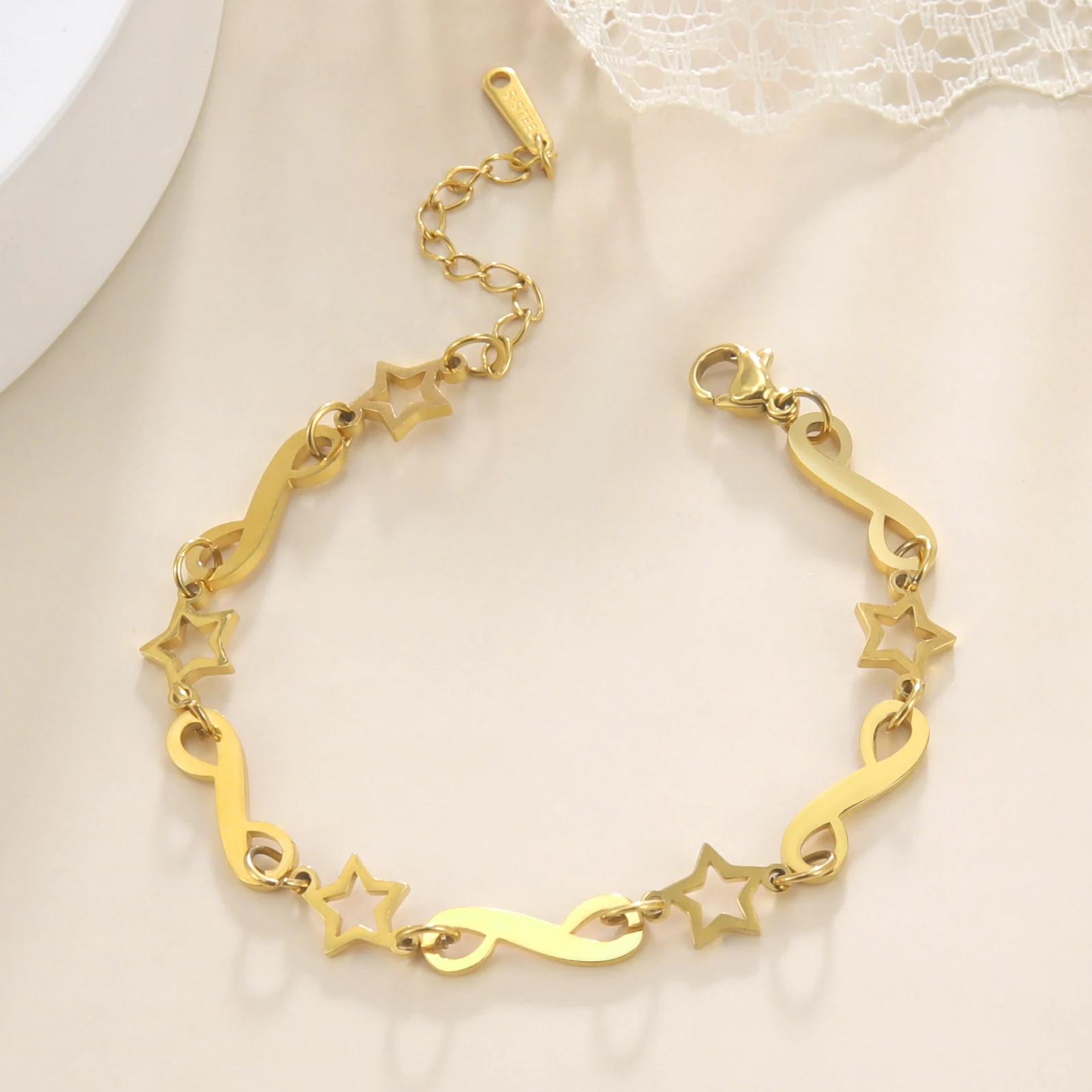 

Kkjoy браслет на ногу для женщин и мужчин, значок знака бесконечности, цепочка из нержавеющей стали, Простые Модные аксессуары для девочек