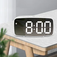 led digital mirroracrylic alarm clocks voice control snooze time temperature display night mode reloj despertador digital