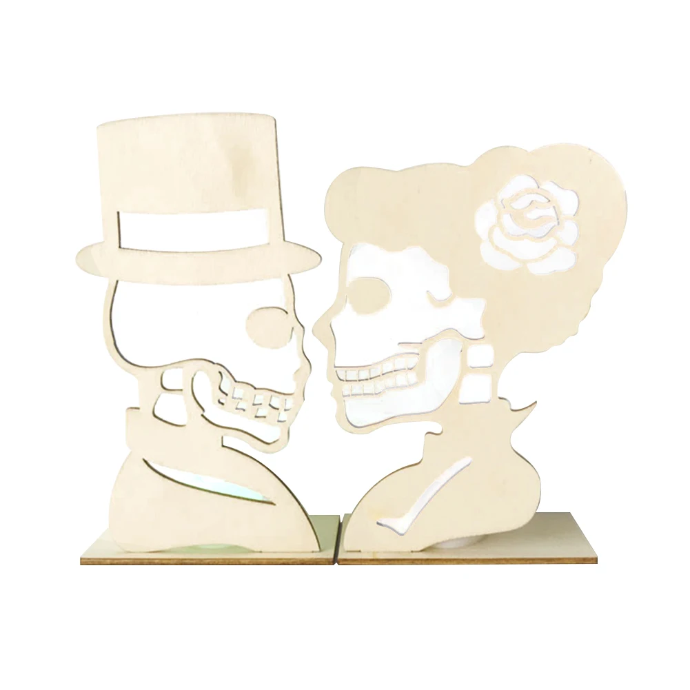 

Светодиодный светильник в форме черепа, цветное резное украшение для спальни, рабочего стола, Хэллоуина, подсвечник с основанием, реквизит, ...