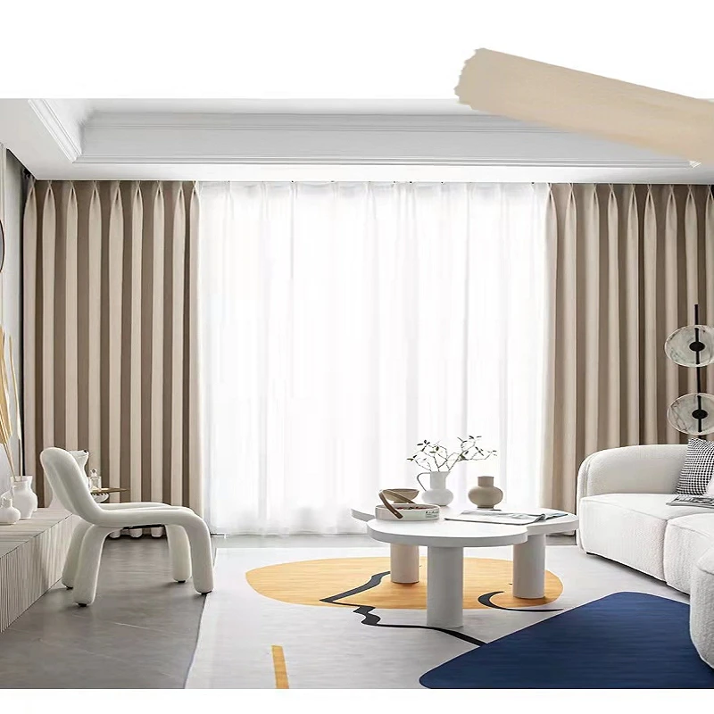 

Chenille Curtains Living Room Dining Room Bedroom Fabric Thickening High-end Electric Track Finished Living Room Luxury03