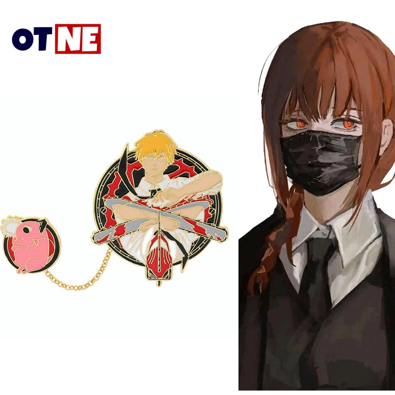 

Мужская брошь с изображением цепной пилы, японская манга, значок, аниме Kawaii, жесткая эмалированная заколка, милые искусственные рюкзаки, под...