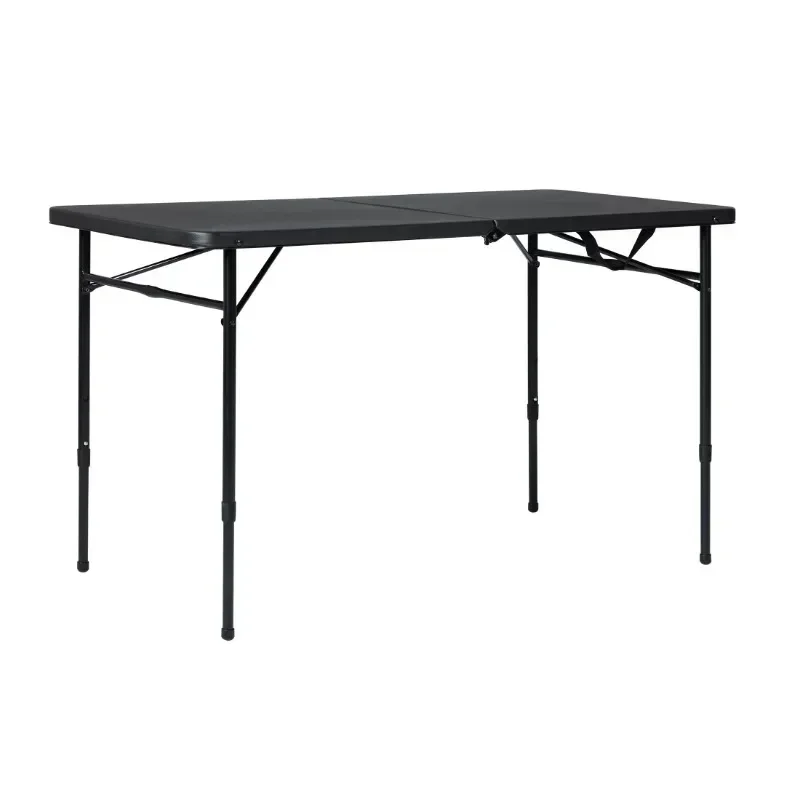 

4 Foot Fold-In-Half Adjustable Table, Rich Black