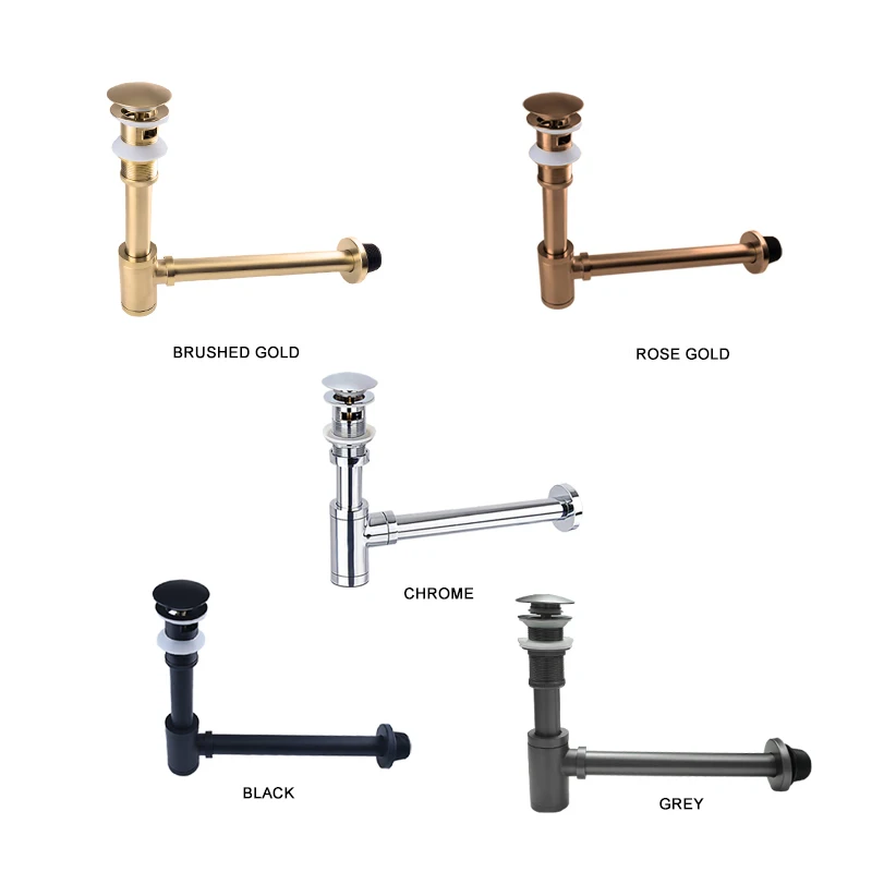 Латунный круглый сифон для ванной комнаты ловушка раковины стопор слива отходов