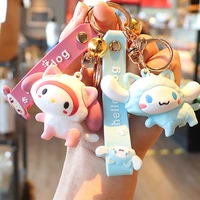 new kawaii sanrio kuromi cinnamoroll keychain creative small gift bag pendant cartoon cute doll keychain