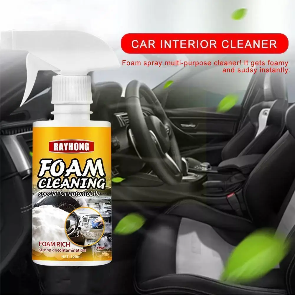 

Foam Cleaner Anti-aging Quickly Cleaning Automoive Doors Home Spray Foam Interior 60ml/120ml Multi-purpose Cleaning O7r2