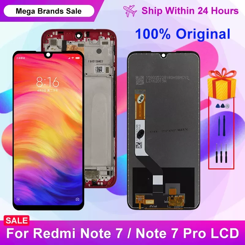 

NEW2023 6.3" Original For Xiaomi Redmi Note 7 LCD Display Touch Screen Replacement For Redmi Note 7 Pro LCD M1901F7H M1901F