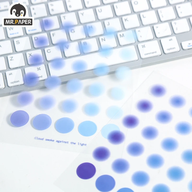 

Mr Paper 6 Designs 2 Pcs/bag Ins Style Backlight Cloud Smoke Series Creative Cute Hand Account DIY Deco Collage Material Sticker