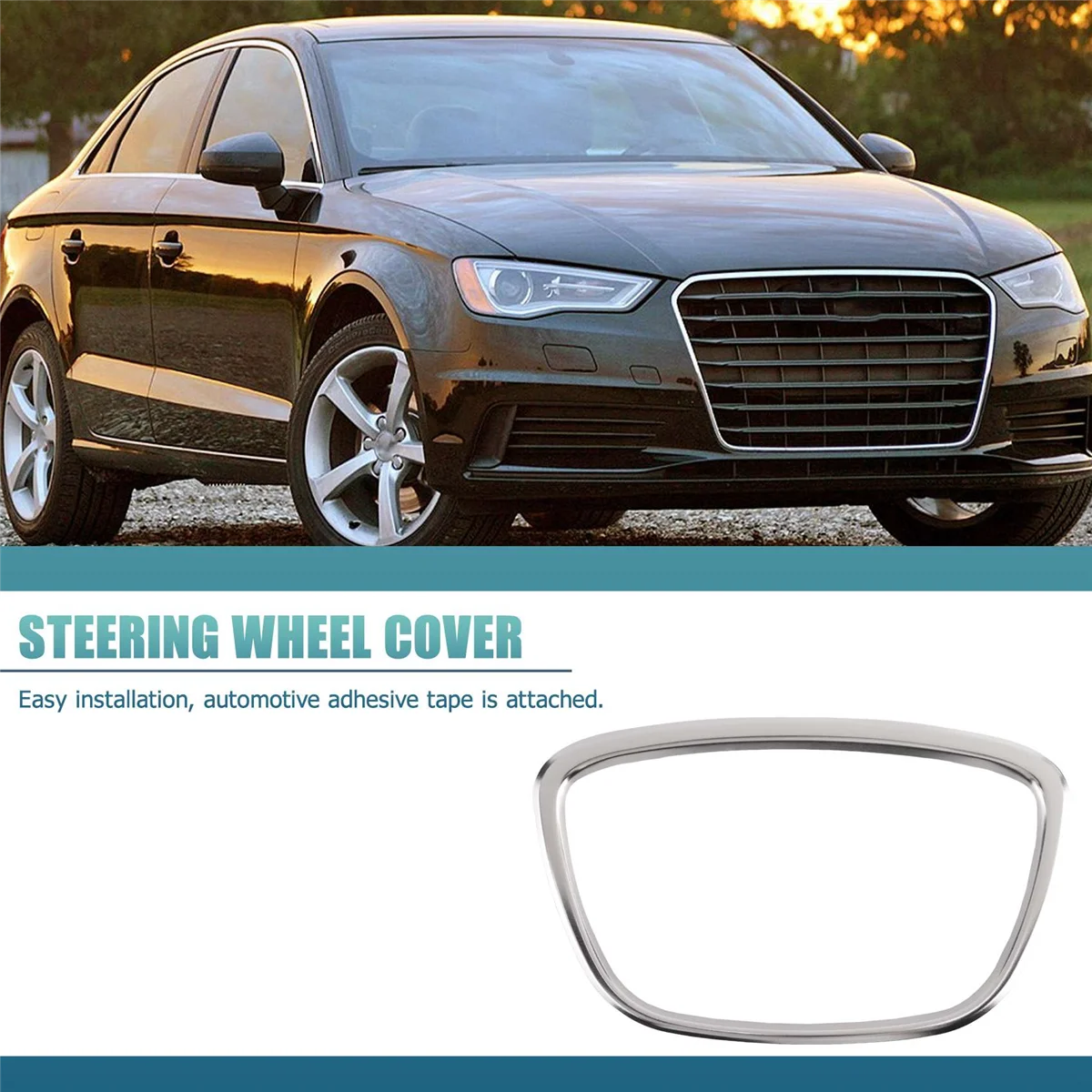 Хромированная наклейка на руль автомобиля отделка крышки украшение для Audi