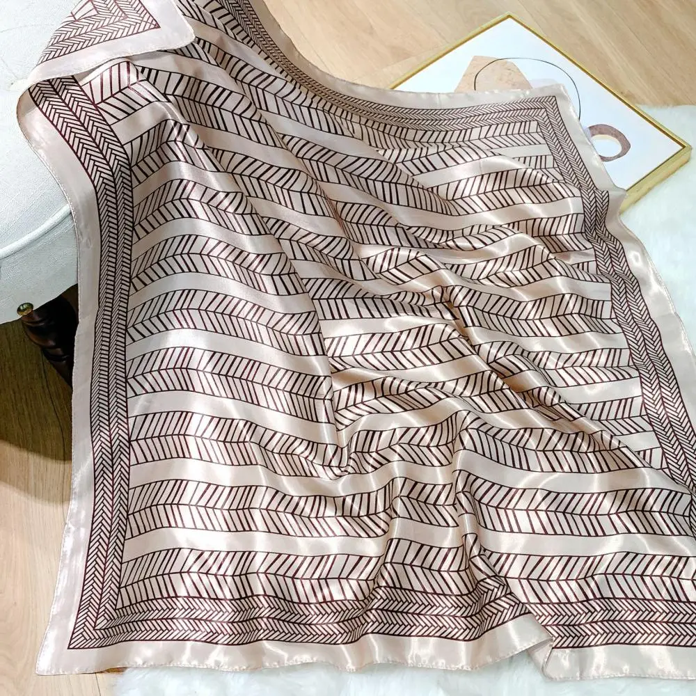 

Silk Scarf for Women Solid Arrow Stripes Printed Handle Bag Ribbons Brand Fashion Head Scarf Small Long Skinny Scarves 2022 New