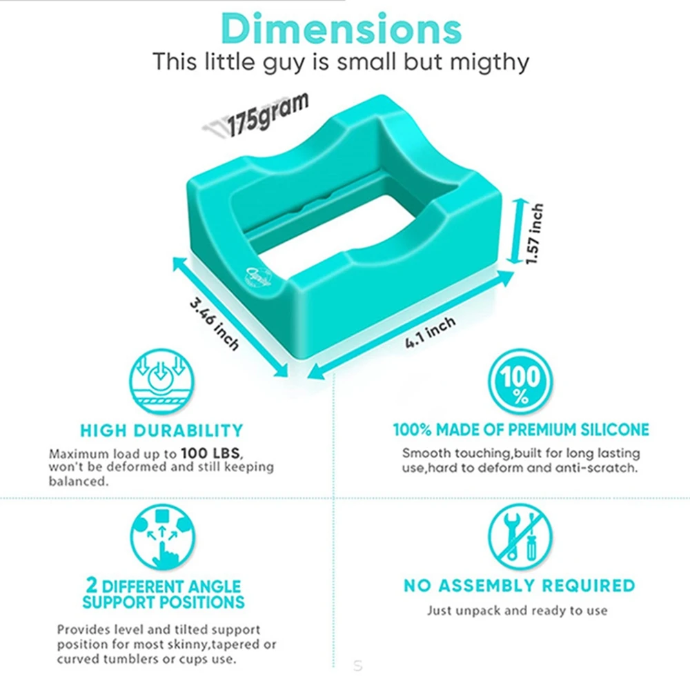 

Builts-In Slot Tumbler Holder With Small Silicone Mug Glass Cup Cradle For Crafts Decals Small Tumbler Stand Cup Holder