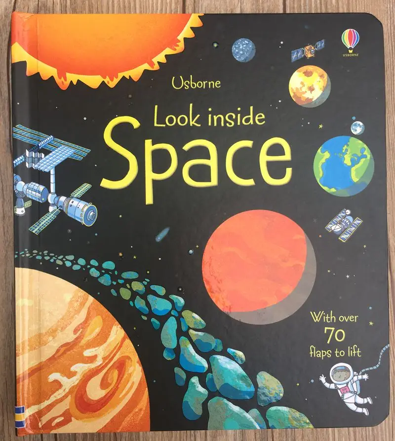 

Britain English 3D Usborne Look inside Space picture book Education kids child with over 70 flaps to lift hard cover