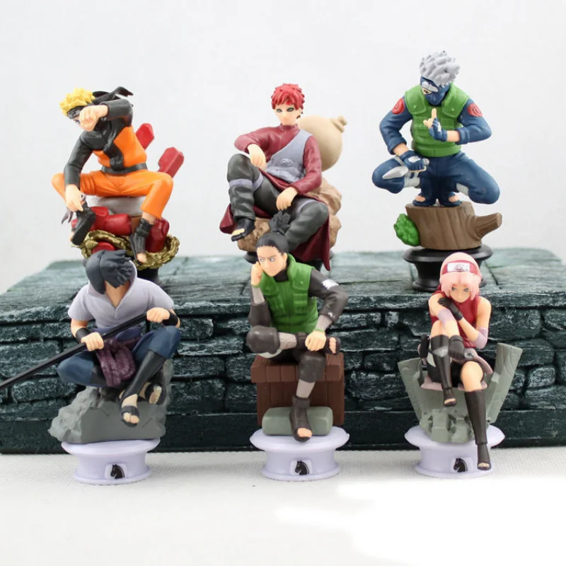 

Фигурки героев японского аниме Наруто, 8-10 см, Gaara Kakashi Uchiha Haruno Sakura, стильные фигурки героев из ПВХ, модель шахматной версии, кукла, игрушка