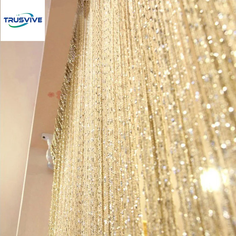 200x100CM Luxury Crystal Curtain Flash Line Shiny Tassel String Door Window Room Divider Home Decoration Cortinas