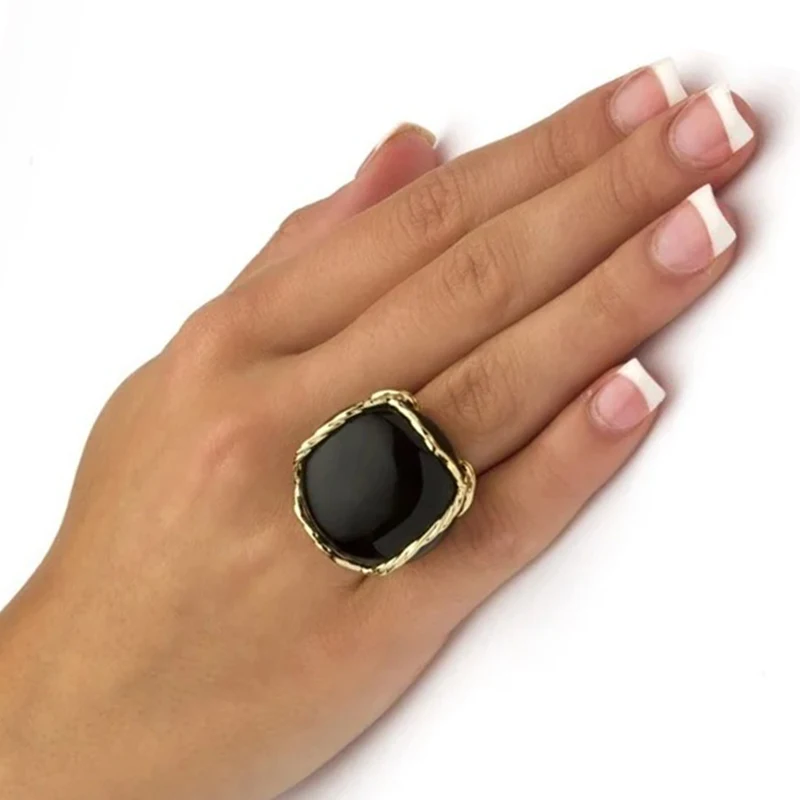 

Обсидиановое Оригинальное блестящее кольцо для мужчин и женщин