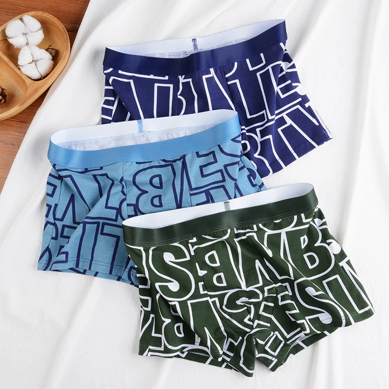 5Pcs/Lot Men's Underwear Men Pure Cotton Boxer Shorts New Trend Antibacterial Crotch Large Size Men's Boxer