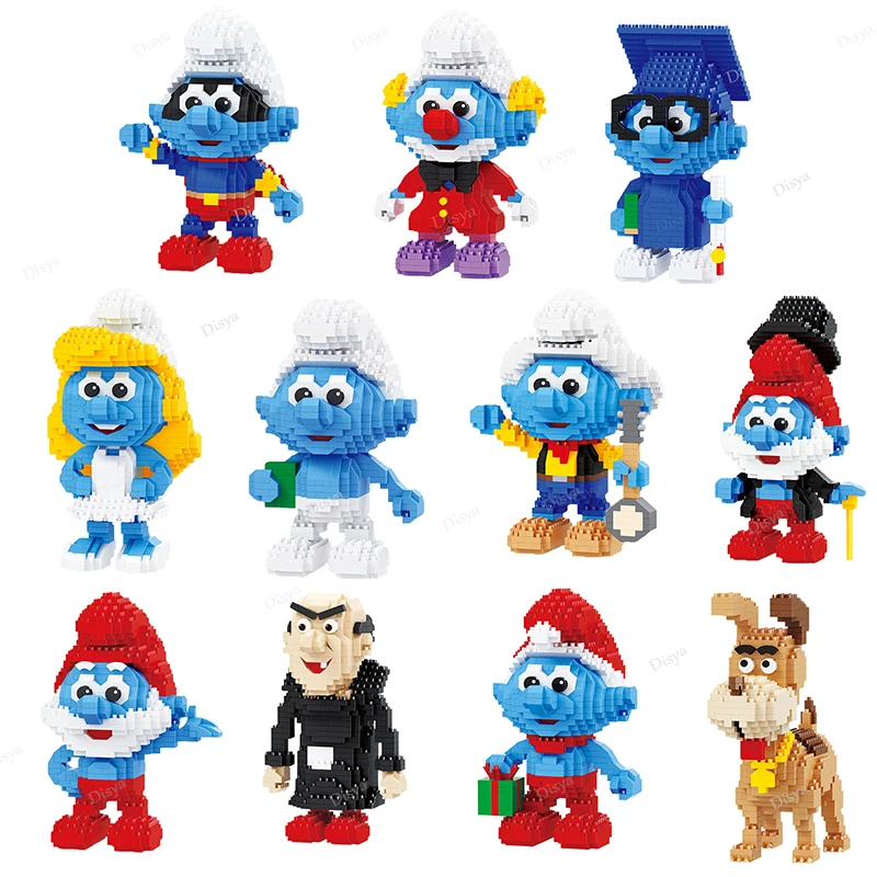Smurfs Balody аниме мини-блоки самоблокирующиеся кирпичи строительные игрушки для