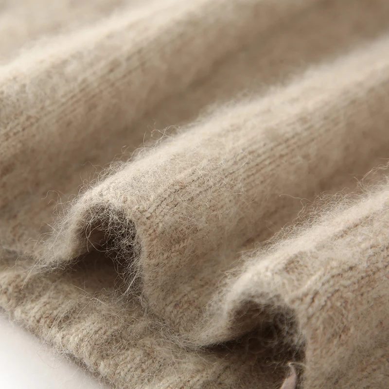 100% норковый кашемировый свитер женский вязаный пуловер с круглым вырезом