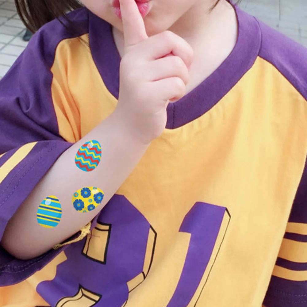 

10pcs/set Easter Eggs Colorful Animal Fashion Tattoo Sticker Art Cartoon Kids Baby Shower Birthday Decorations Party Supplies