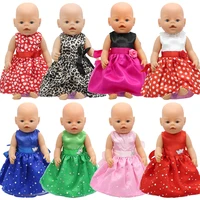 doll clothes sequin ribbon sleeveless dress for 18 inch american doll 43cm reboen baby dollour generation accessories for girl