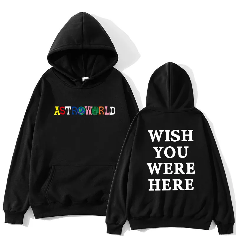 

Sudadera con capucha para hombre y mujer, con letras de moda de ASTROWORLD, WISH YOU WERE HERE, TRAVIS SCOTT, 2021