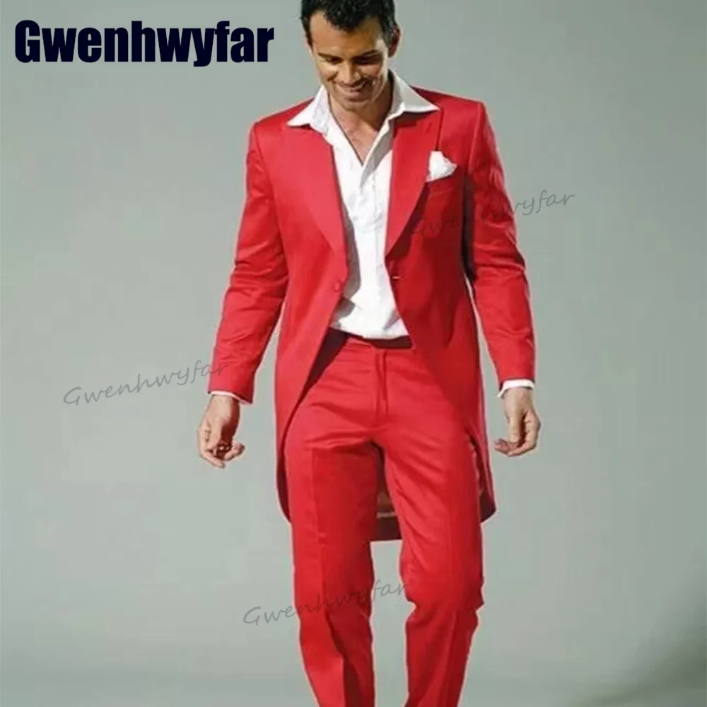 

Костюм парня Gwenhwyfar для свадьбы, облегающий мужской костюм для выпускного вечера, мужские смокинговые костюмы с пиковыми лацканами, полный м...