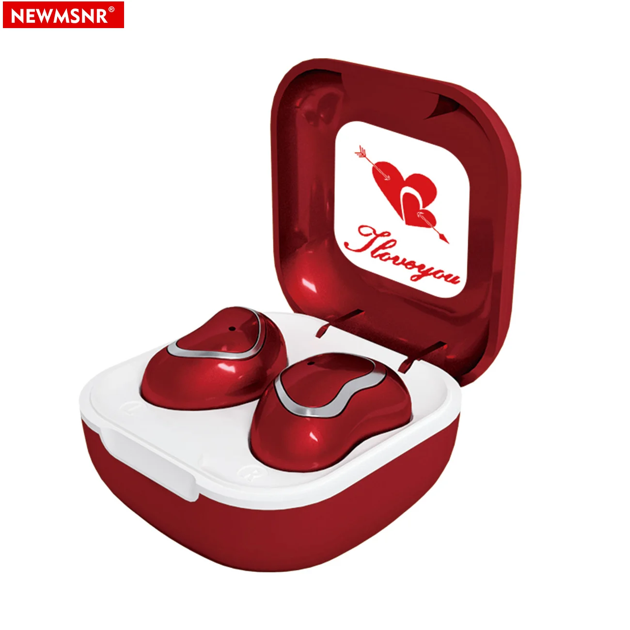 

New Heart Shaped Earphones Wireless Bluetooth Earphones Hifi sounds Earphones Waterproof Noise Reduction Earphones gift for girl