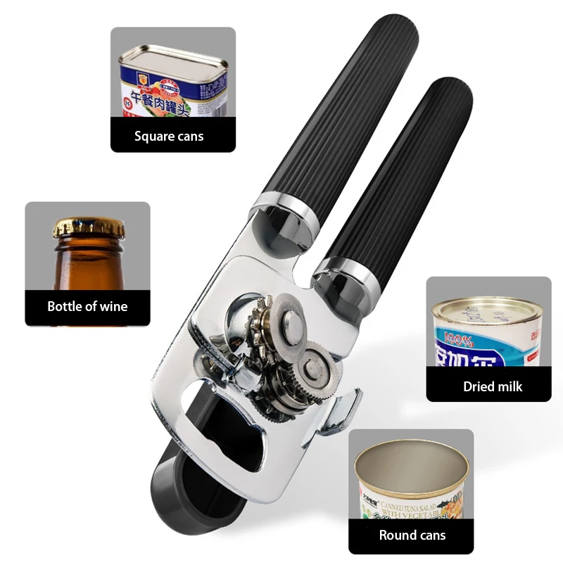 

Kitchenware Vertical Stainless Steel Can Opener Party Beer Can Opener Bar Kitchen Accessories Wooden Handle Barbecue Can Opener