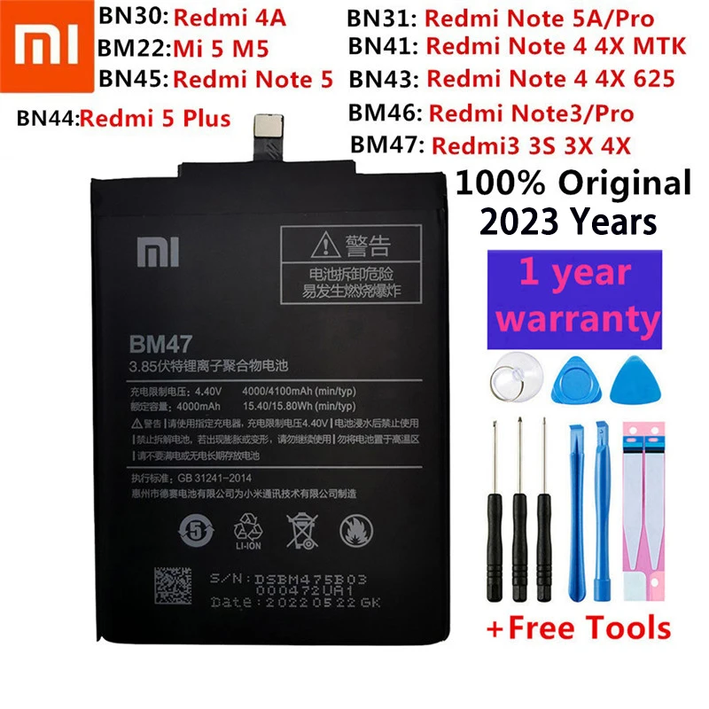 

Original Phone Battery For Xiaomi Mi Redmi Note Mix 2 2S 3 3S 3X 4 4X 4A 4S 4C 5 5A Mi5 5S 6 6A 7 9 MI9 SE Pro Plus batteries