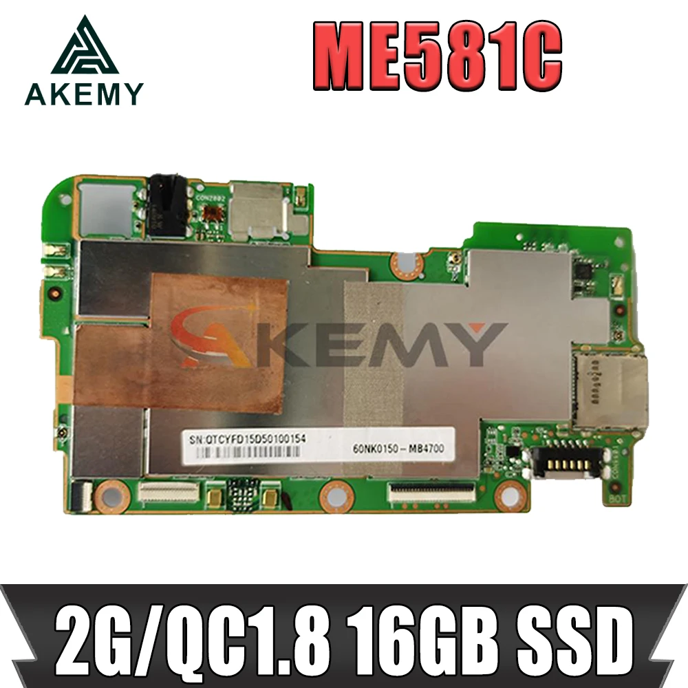 

original ME581C mainboard MeMO Pad 8 ME581C ME581CL 2G/QC1.8 16GB SSD For asus laptop motherboard