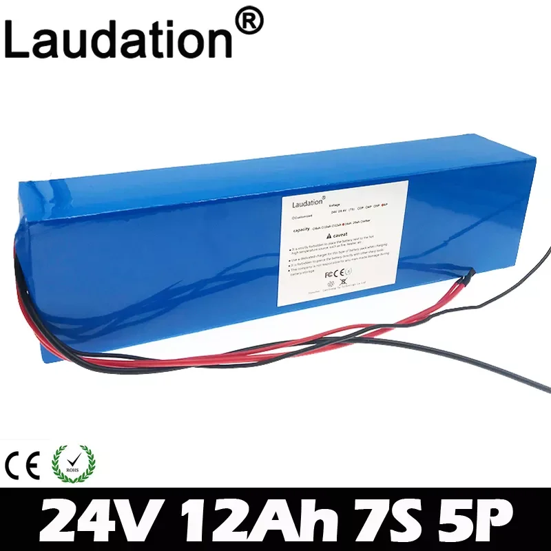 

24V 12ah/ 12000mAh Electric Bicycle Lithium Battery Built-in 15 A BMS 18650 Pack For 250W 350W Wheelchair Ebike Electric Scooter