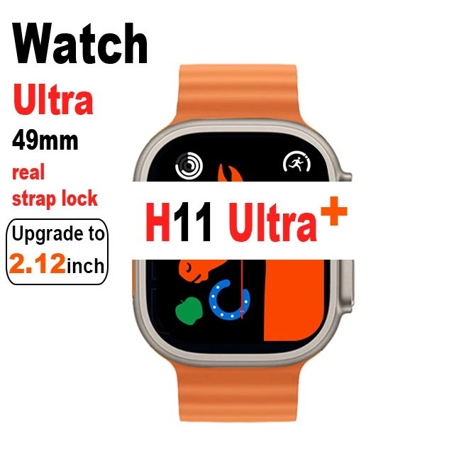 2023 Watch Ultra Series 8 H11 Ultra Plus Smart Watch Men 2.12inch Bluetooth Call 173 Sport Modes Strap Lock for Android IOS 1