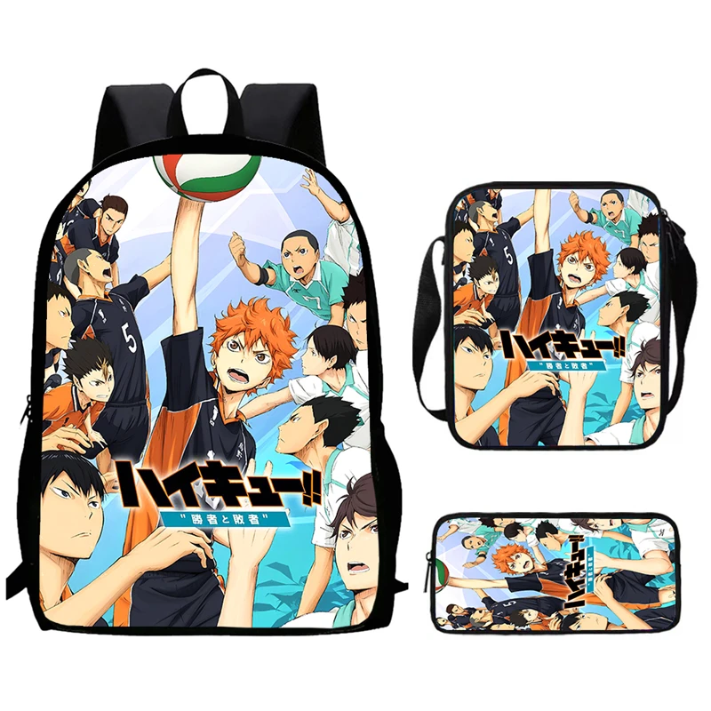 Мультфильм Хайк-юу!! Детский школьный рюкзак с сумками на ремне пеналы для