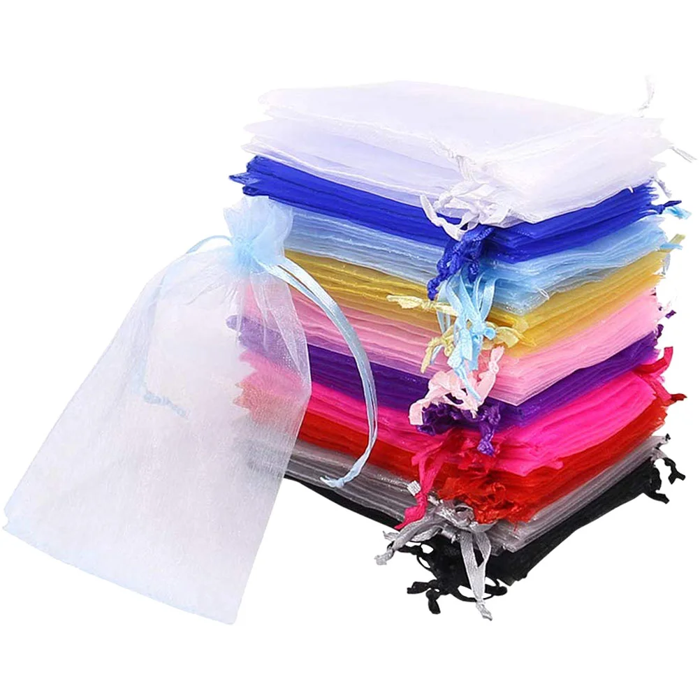 

Organza Favor Gift Jewelry Mesh Wedding Drawstring Pouch Clear Party Candy Net Sheer Storage Transparent Favors Pouches Gifts