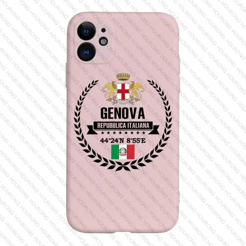 Итальянский чехол Genova с изображением карты герба флага для iPhone 13 12 11 X XS XR 7 8 6S SE Plus