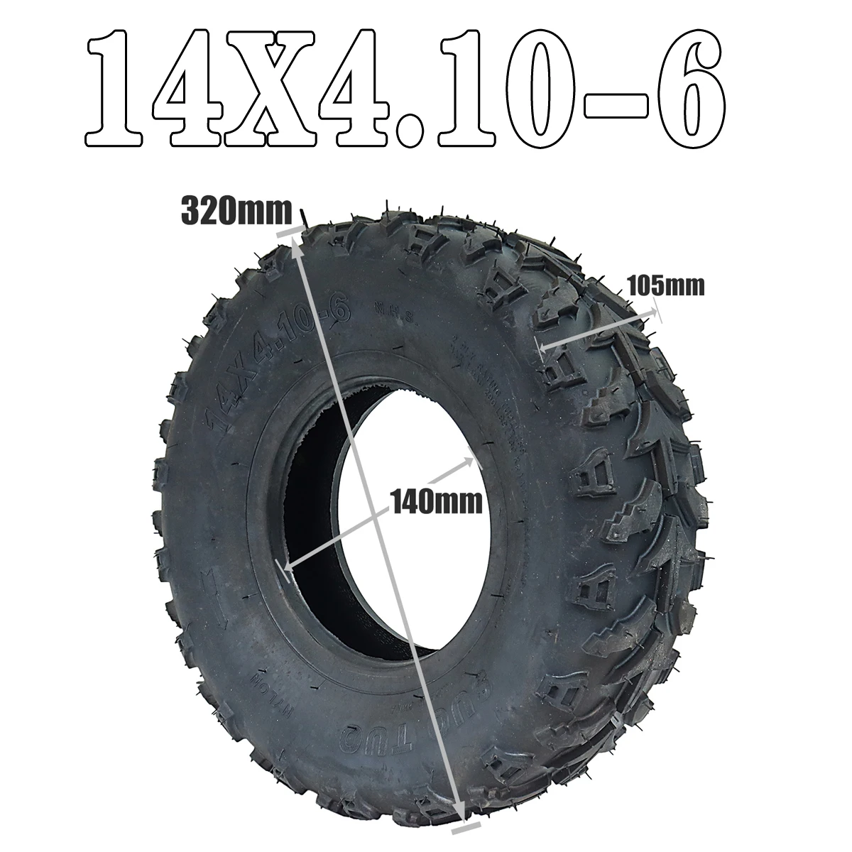 

Бескамерная шина 14x4,10-6, зимняя шина для ATV