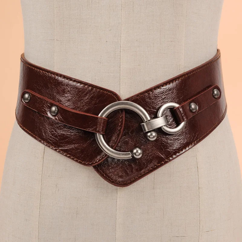 

Korean Version of The Waistband New Models of Ladies Elastic Waistband Elastic Diagonal Take Extra Wide Belt