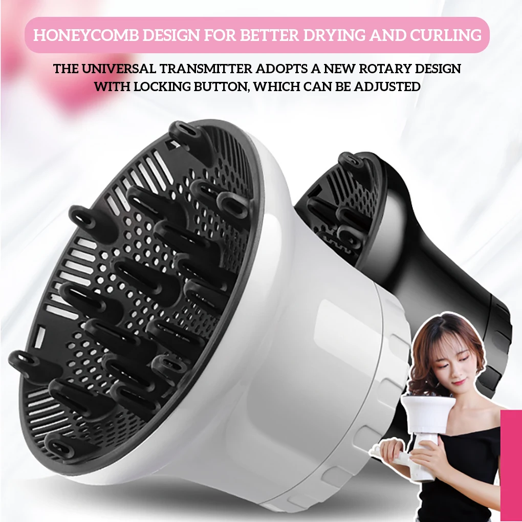 

Hair Diffuser Universal Blow Dryer Hood Attachment Salon Tool for Thick Curly Wavy Hair White