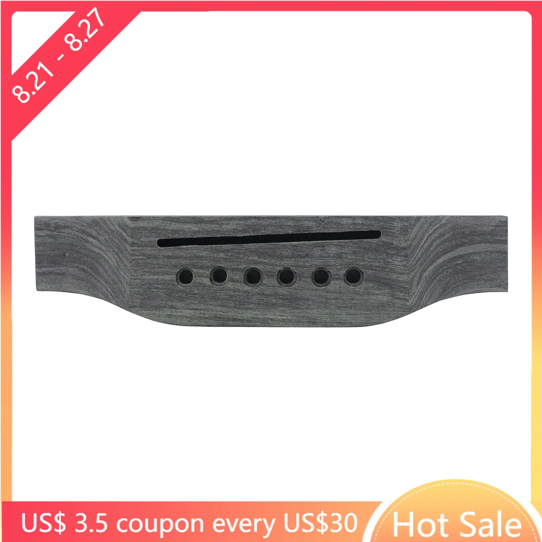 

Acoustic Guitar Bridge 6 String Rosewood Saddle Guitar Bridge Slotted Saddle Improve Sound Quality Durable Replacement Parts