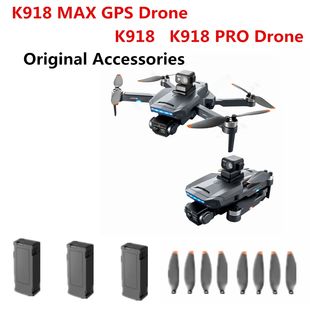 

K918 MAX Drone Original Accessories 7.4V 3000mAh Battery Propeller Maple Leaf Spare Parts For KK918 PRO Drone K918 Drones