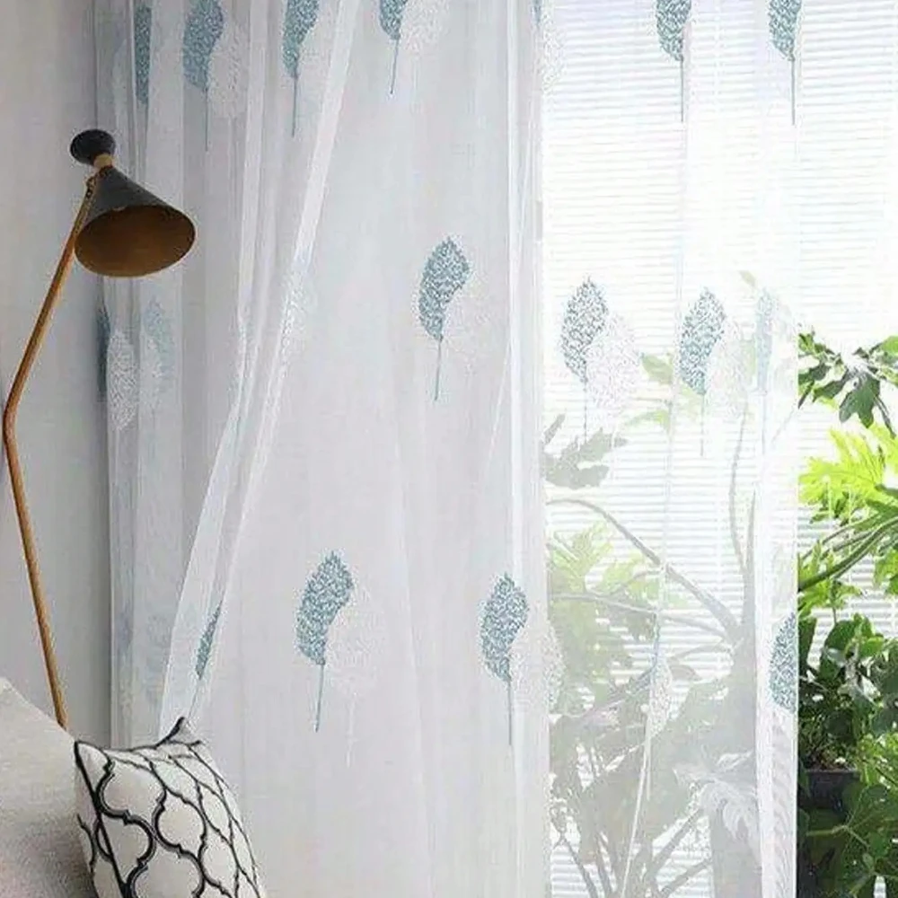 Вышитая занавеска в скандинавском стиле с простым современным дизайном и