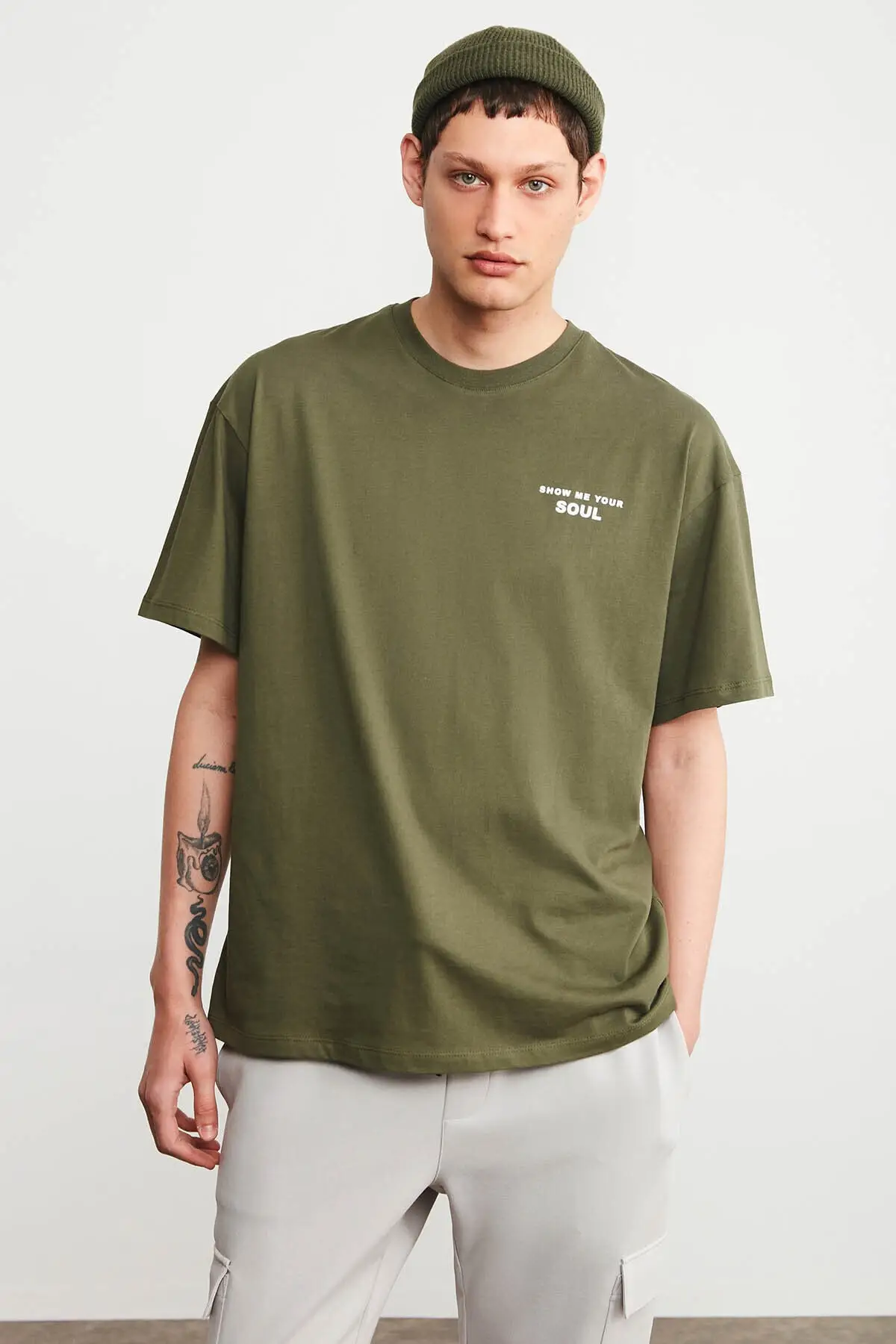 

Men's T-Shirt Front Printed Khaki and Other Colors 100% Cotton Good Quality New Fashion 2021 Summer Wear Mens