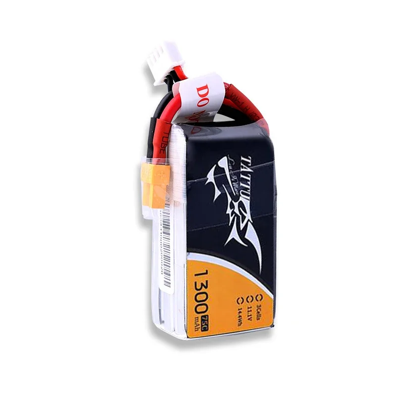 Фото НОВЫЙ TATTU 1300 мАч 75C 11,1 В Lipo аккумулятор с разъемом XT60 для радиоуправляемого вертолета, квадрокоптера, FPV, детали гоночного дрона, аккумулятор 3S №3