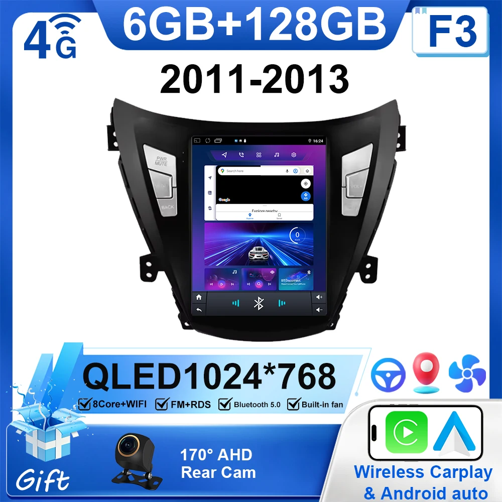 

9,7-дюймовый для Hyundai Elantra 5 JK GD MD UD 2011-2016 Android 15, автомобильный радиоприемник, мультимедийный видеоплеер, навигация, GPS, стерео, DSP, WIFI