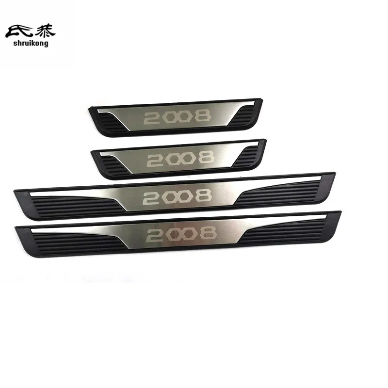 

4 шт./лот ABS Накладка на порог из нержавеющей стали для 2015-2021 Peugeot 2008 GT автомобильные аксессуары