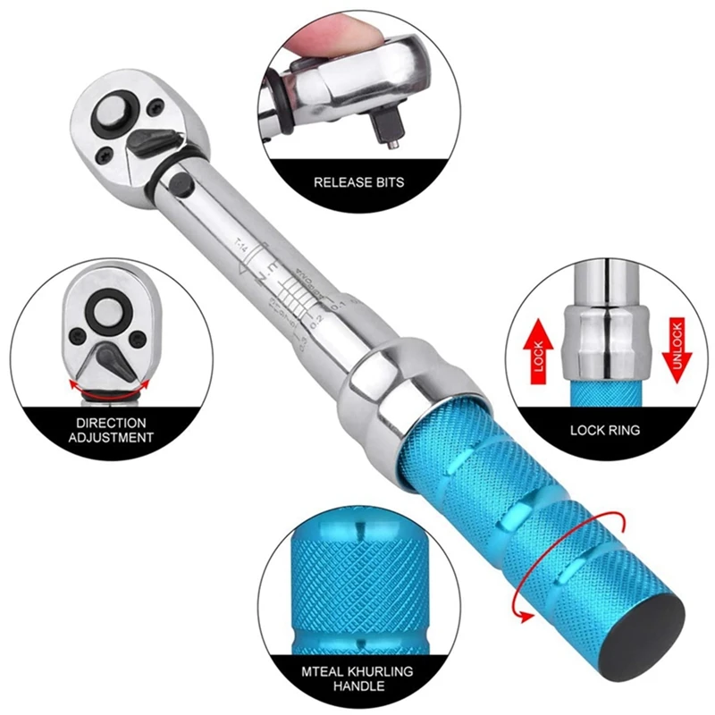 Динамометрический ключ для велосипедов и мотоциклов 1/4 дюйма 2-15 Нм