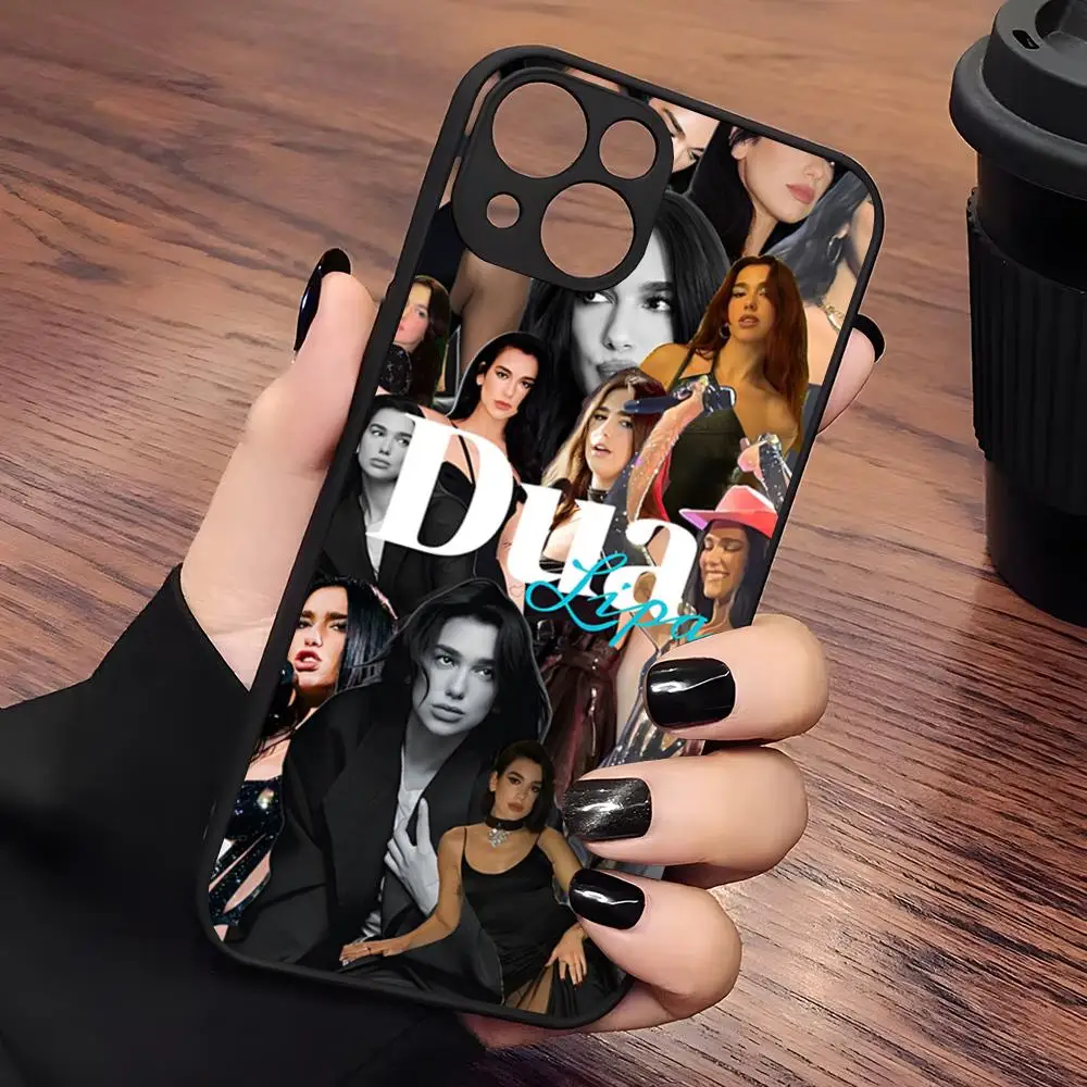 Чехол для телефона MINISO-Dua Lipa Singer матовый прозрачный iPhone 16 15 12 11 13 14 Pro Max X XR 8 Plus