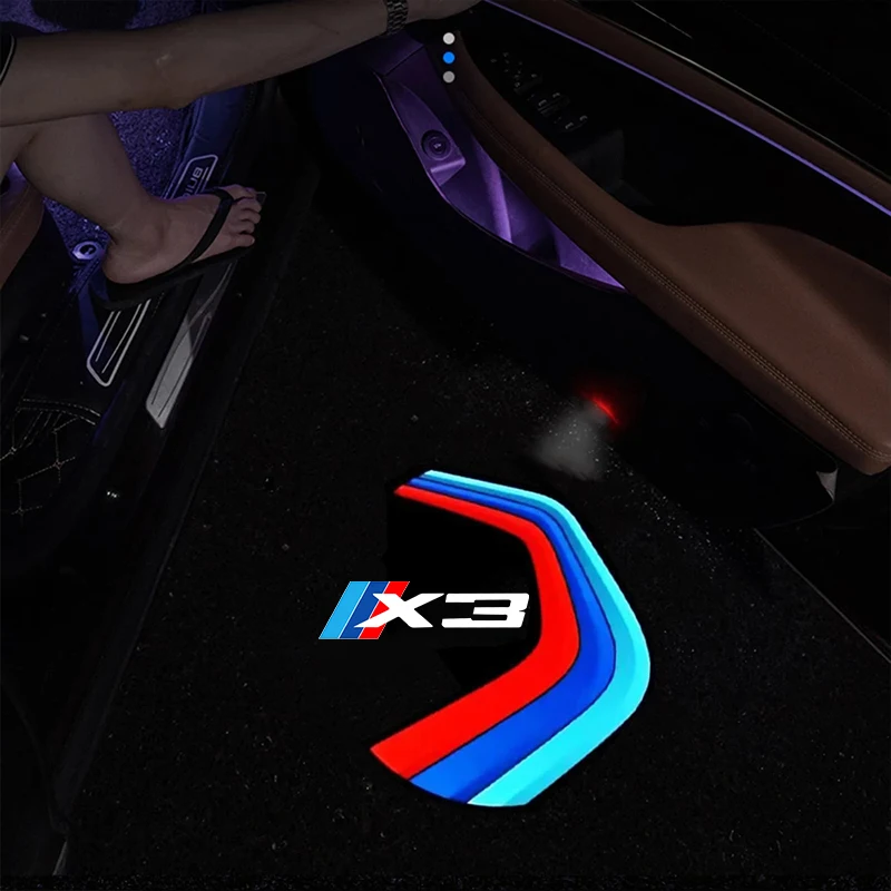 

Car Accessories 2X Led Car Door Light Logo Laser Projector Lamp Welcome Light Ghost Accessories for X3 E83 X3 2005-2021