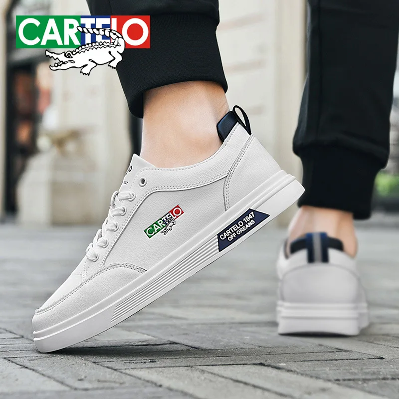 

Luxury Brand CARTELO White Shoes Men Spring Autumn Hard-wearing Anti-odor Walking Mens Shoes Outdoor Casual Lace Up Sneakers Men